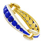 Etho Maria Lapis & Diamond Hand-Carved Ceramic Cabouchon Bangle Bracelet