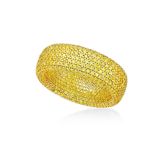 Yellow Diamond Pave Eternity Ring