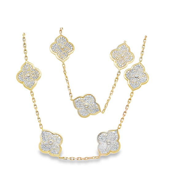Charles Krypell 16 Les Fleures Pave Reversible Necklace