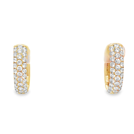 Pave Diamond Hoop Earrings in Rose Gold