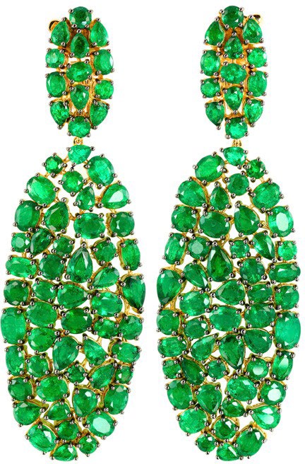 Etho Maria Emerald Vibrant Drop Earrings