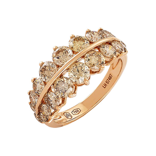 Etho Maria Two Row Graduated Brown Diamond Gemini Ring