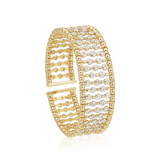 A Link Flexible Diamond Cuff Bracelet