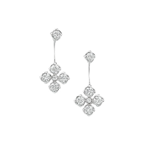 A Link Four-Clover Diamond Drop Earrings