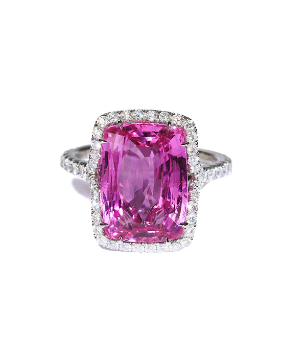 Bayco Cushion Cut Pink Sapphire Ring