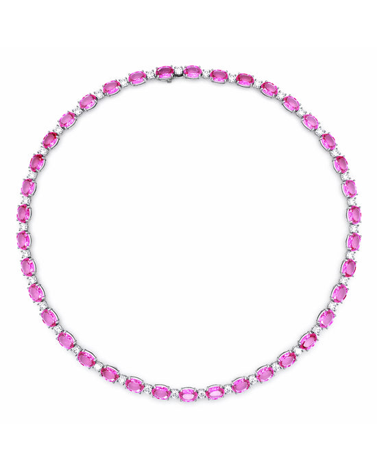 Bayco Oval Pink Sapphire Necklace
