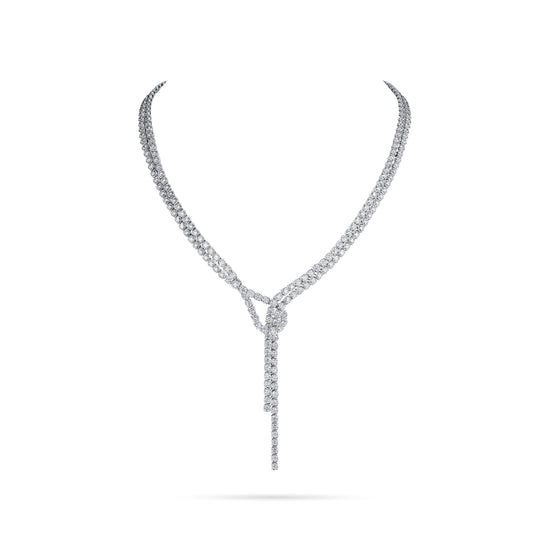 A Link White Diamond Abbracci Lariat Necklace