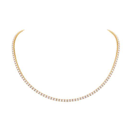 A Link 13CT Yellow Gold Tennis Necklace