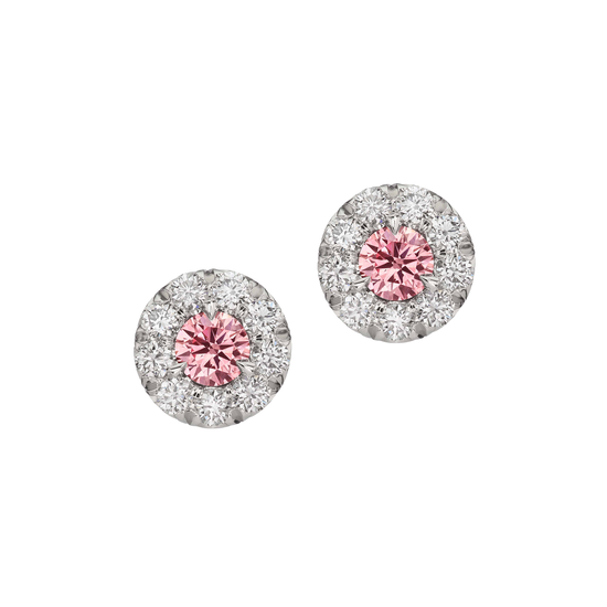 J Fine Argyle Pink Diamond Halo Studs