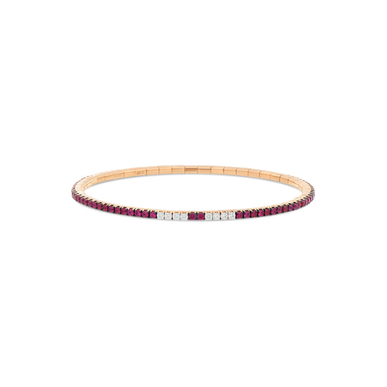 Extensible ATP Ruby & White Diamond Stretch Tennis Bracelet