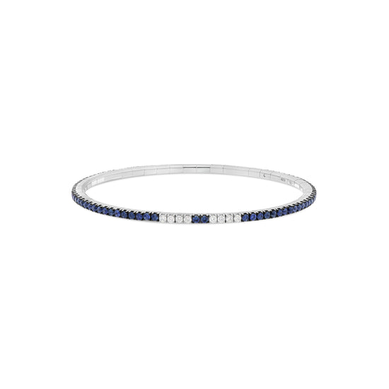 Extensible ATP Blue Sapphire & White Diamond Stretch Tennis Bracelet