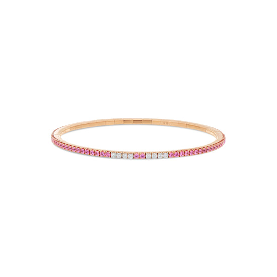 Extensible ATP Pink Sapphire & White Diamond Stretch Tennis Bracelet