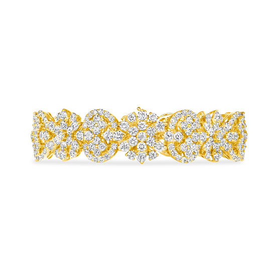 White Diamond and Yellow Gold Bracelet