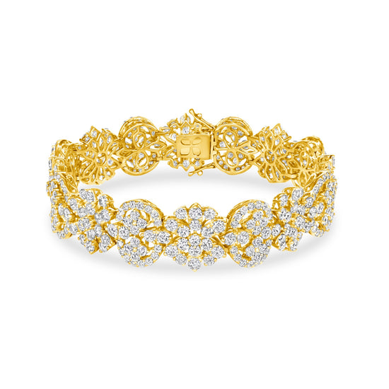 White Diamond and Yellow Gold Bracelet