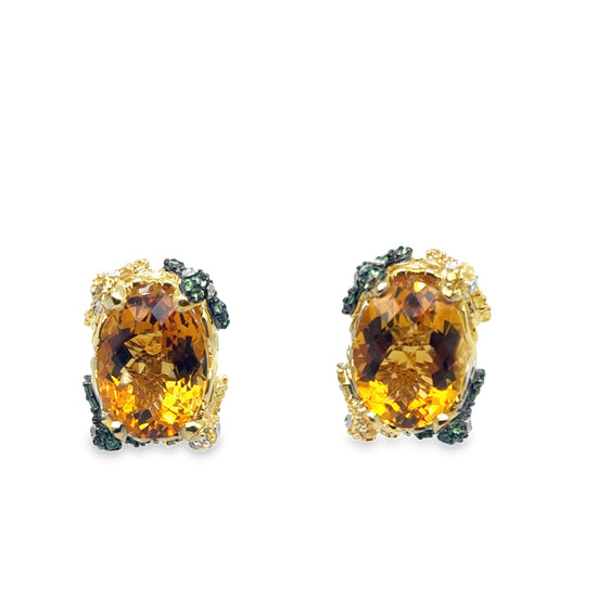 Citrine Snake Earrings