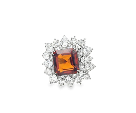 8CT Zircon and Diamond Ring