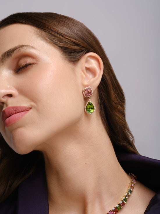 Piranesi Pink and Green Tourmaline Earrings