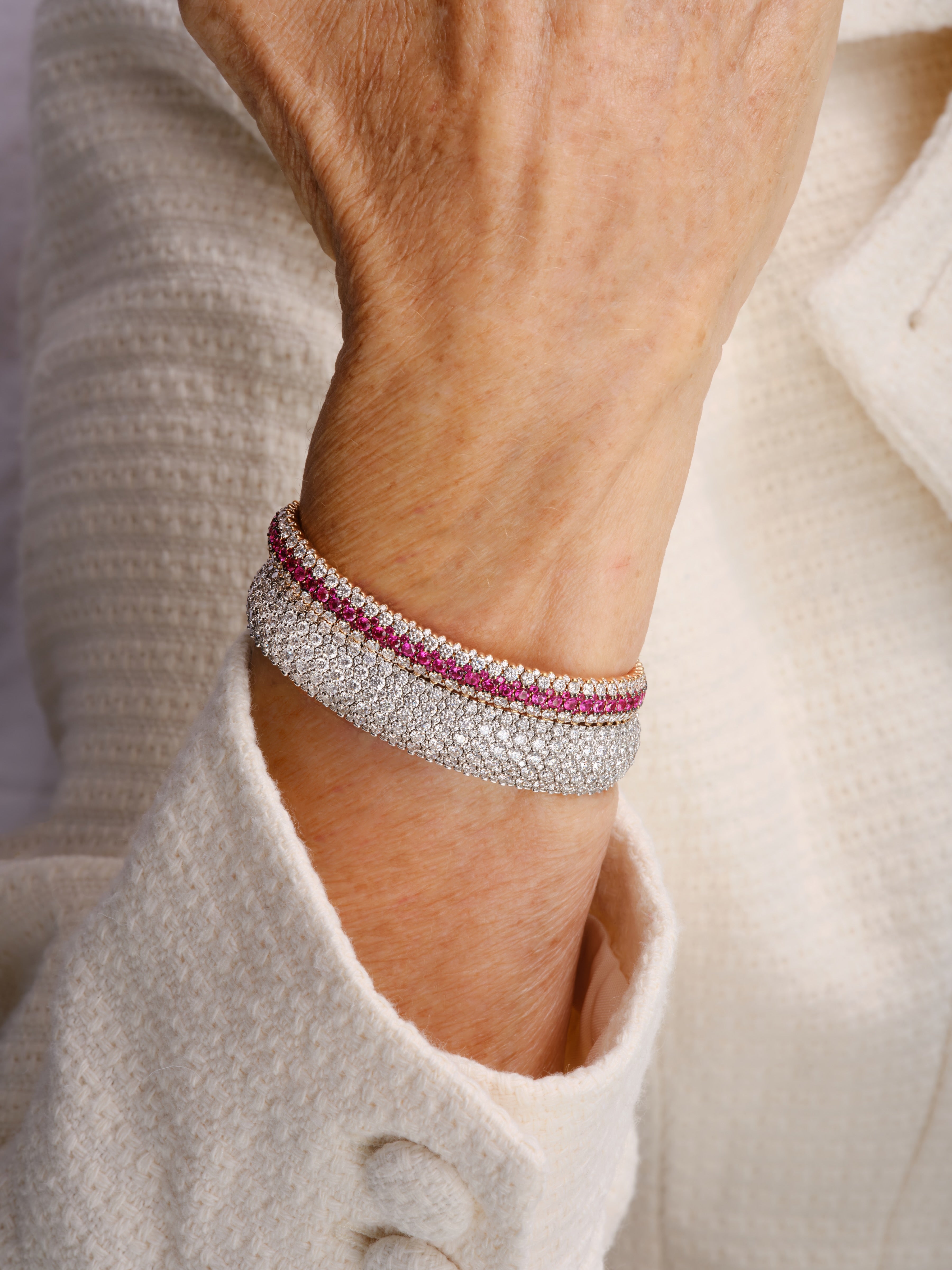 アクセサリー Roberto Demeglio ブレスレットロベルト・デメリオ Roberto Demeglio Men's 18K White Gold & Matte Black Ceramic Black