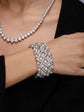 Pearl and Diamond Flexible Cuff
