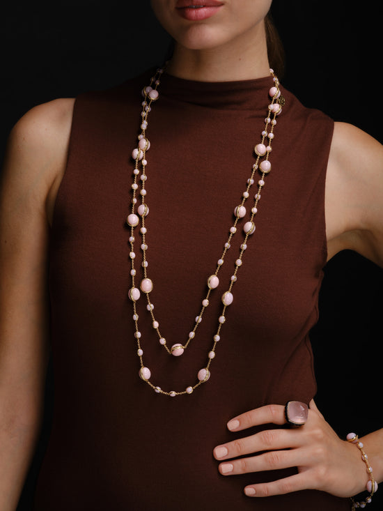 Piranesi Cabochon Pink Opal Necklace