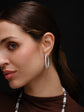 Extra-Large Oval Diamond Hoop Earrings