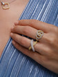 Yellow & White Round Interlocking Diamond Ring