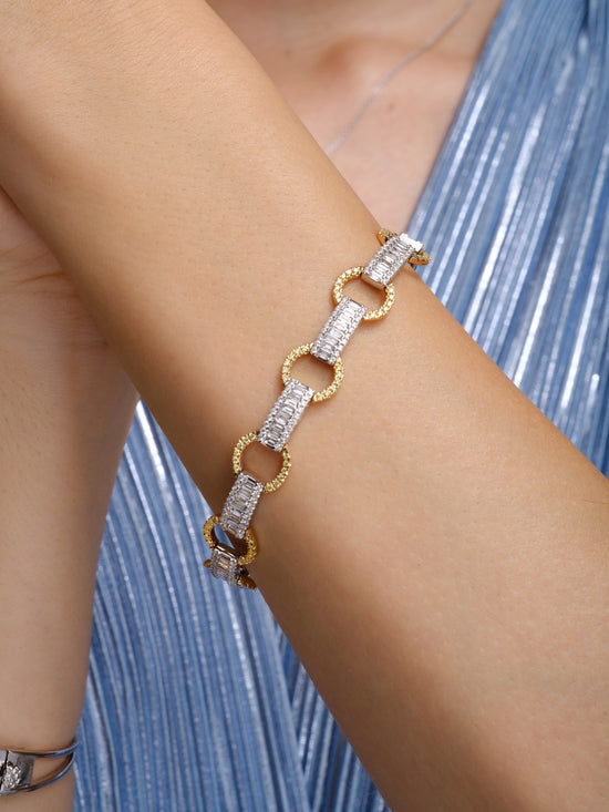 Yellow and White Diamond Bracelet