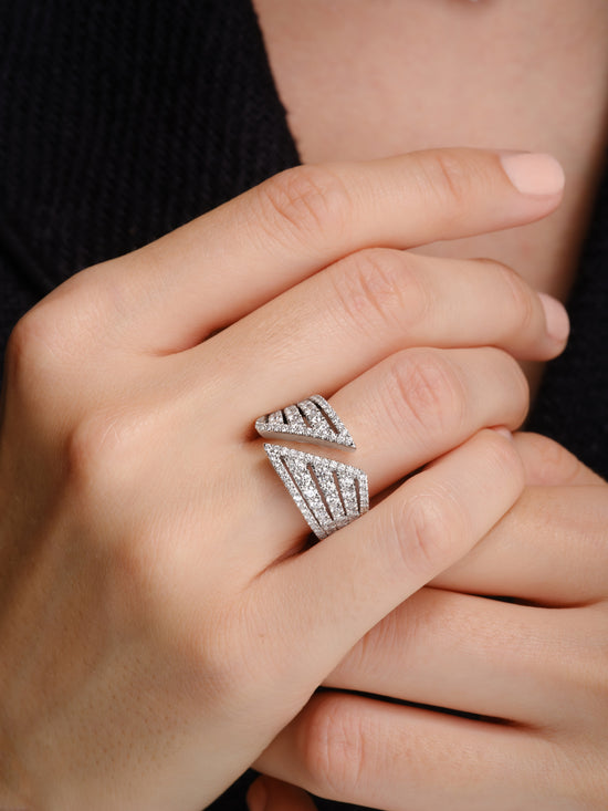 Charles Krypell Fancy Gold and Layered Diamond Ring