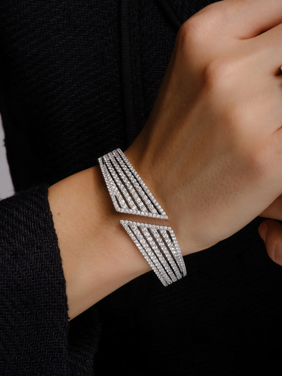 Charles Krypell Fancy Gold and Layered Diamond Bracelet