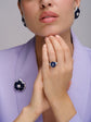 10CT Oval Cut Blue Sapphire Ring