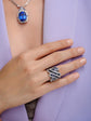 Sapphire and Diamond Striped Ring
