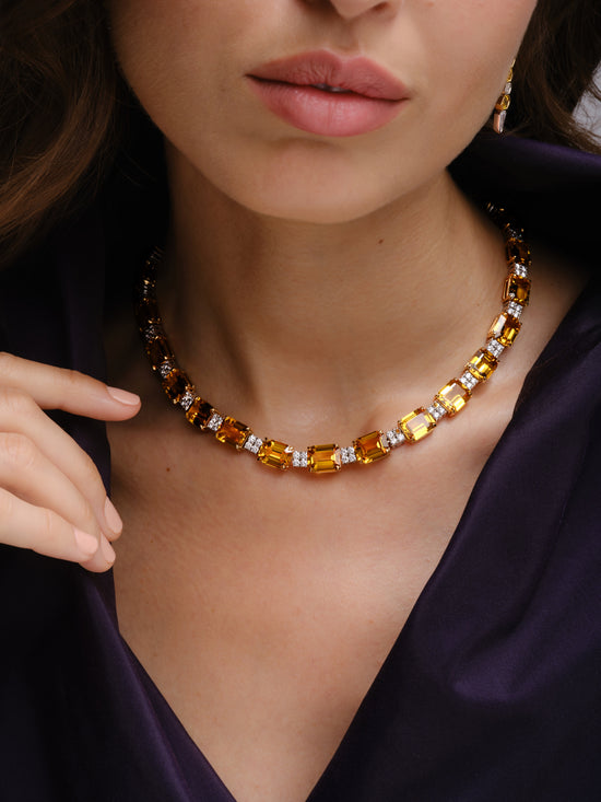 Piranesi Emerald Cut Yellow Sapphire Necklace