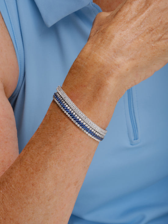 Roberto Demeglio Giotto 8 Blue Sapphire and Diamond Stretch Bracelet