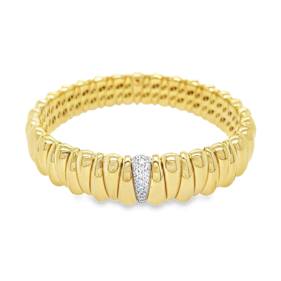 Artiglio Tapered Link with Diamond Section Stretch Bracelet