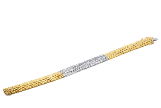 White Diamond and Yellow Gold Bracelet
