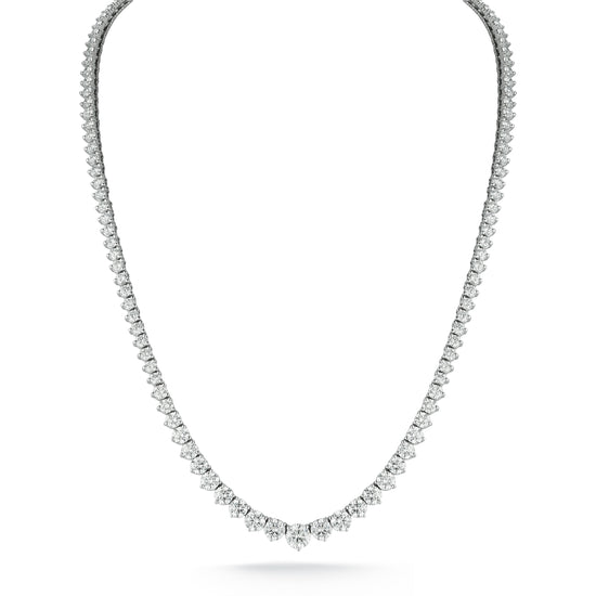 3 Prong Graduated Diamond Tennis Necklace
