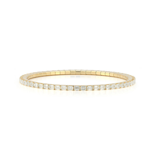 5.51 CT Emerald Cut Diamond Stretch Tennis Bracelet