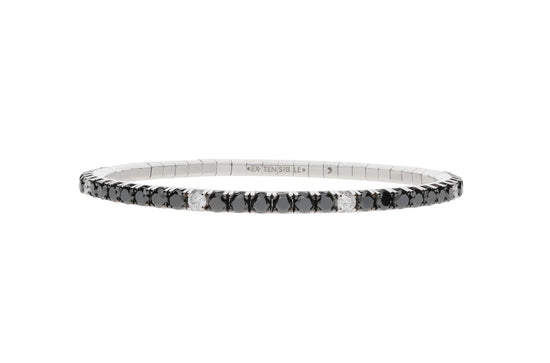 6.50 CT Black & White Diamond Stretch Tennis Bracelet