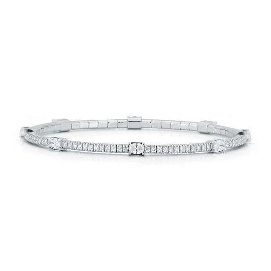 2.10CT Round and Oval Diamond Stretch Bracelet