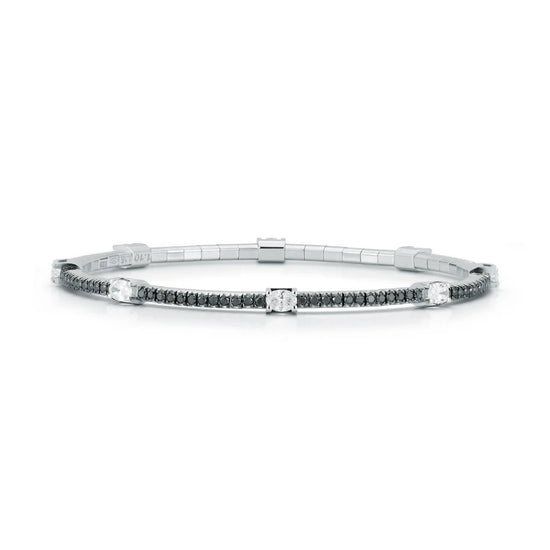 2.25CT Black Oval Diamond Stretch Bracelet