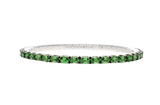 7.05 CT Oval-Cut Tsavorite Stretch Tennis Bracelet