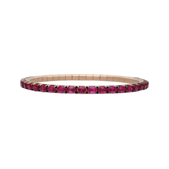 8.15CT Oval-Cut Ruby Stretch Tennis Bracelet