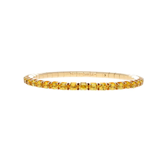 7.58CT Oval-Cut Yellow Sapphire Stretch Tennis Bracelet