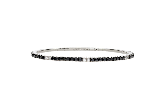 2.55 CT Black & White Diamond Stretch Tennis Bracelet