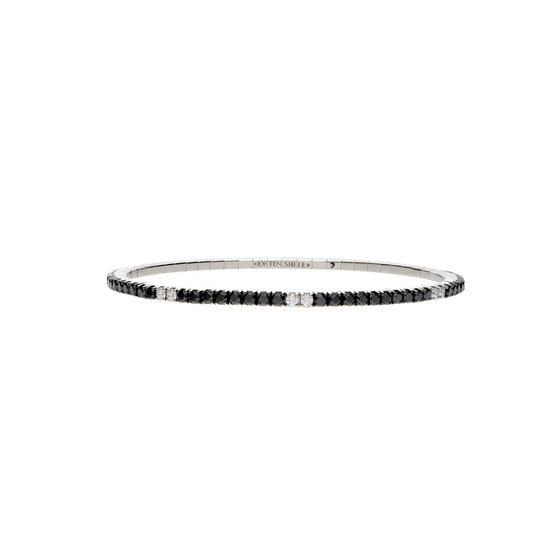 1.39CT Black and White Diamond Stretch Tennis Bracelet