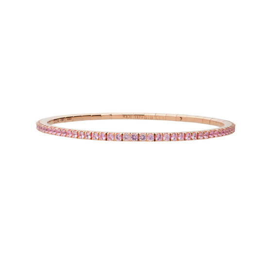 2.54CT Pink Sapphire Stretch Tennis Bracelet