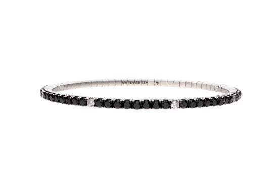 3.84 CT Black & White Diamond Stretch Tennis Bracelet