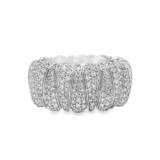 Artiglio White Diamond Tapered Link Stretch Ring