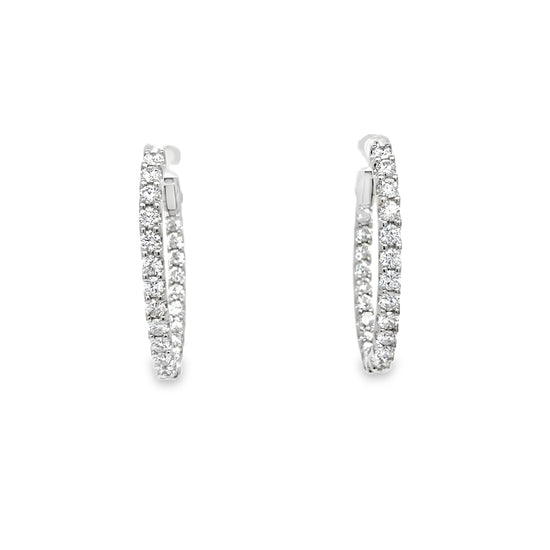 Extra-Large Oval Diamond Hoop Earrings