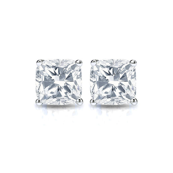 3.40CT Cushion Cut Diamond Earrings